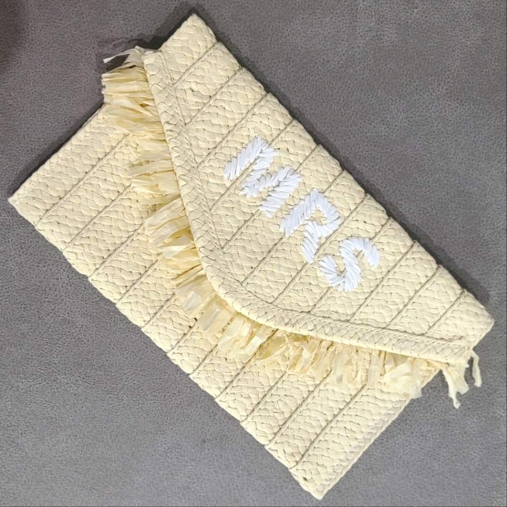 BTB raffia MRS Bride Clutch Bag